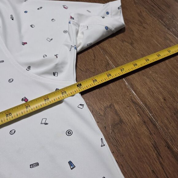 FootJoy Doodle Travel Print Lisle performance Polo Shirt L Large - Picture 8 of 9